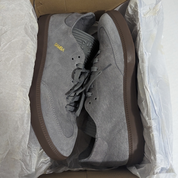 Adidas Samba MC LTHR Originals Gray Sneakers Shoes Men\'s Size 10 NIB NWT